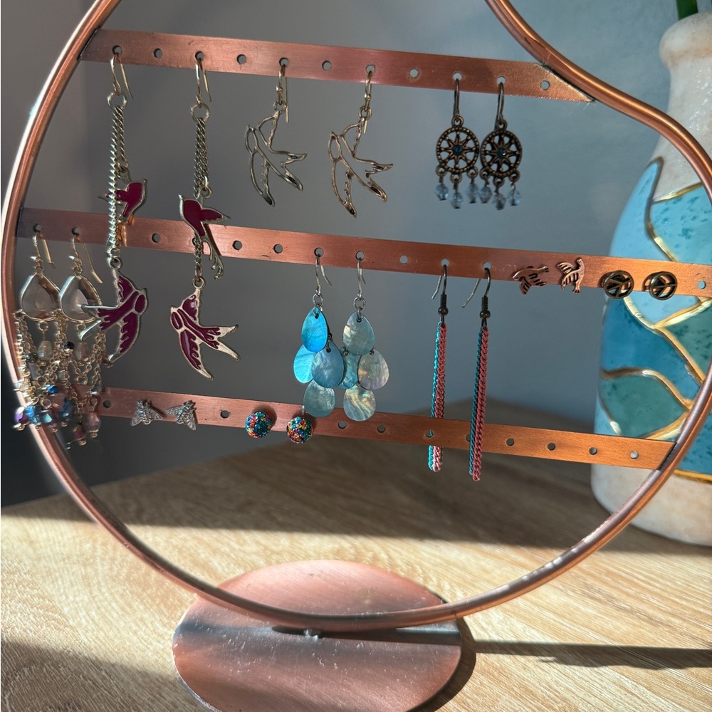 ☮️ 10 pairs of Hippie Bohemian Style earrings ~ birds, dream catchers, bees, etc